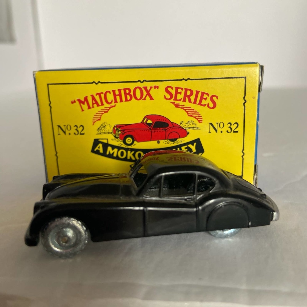 Matchbox Series A Moko Lesney No. 32 Black Jaguar Toy Car Original Box 1992